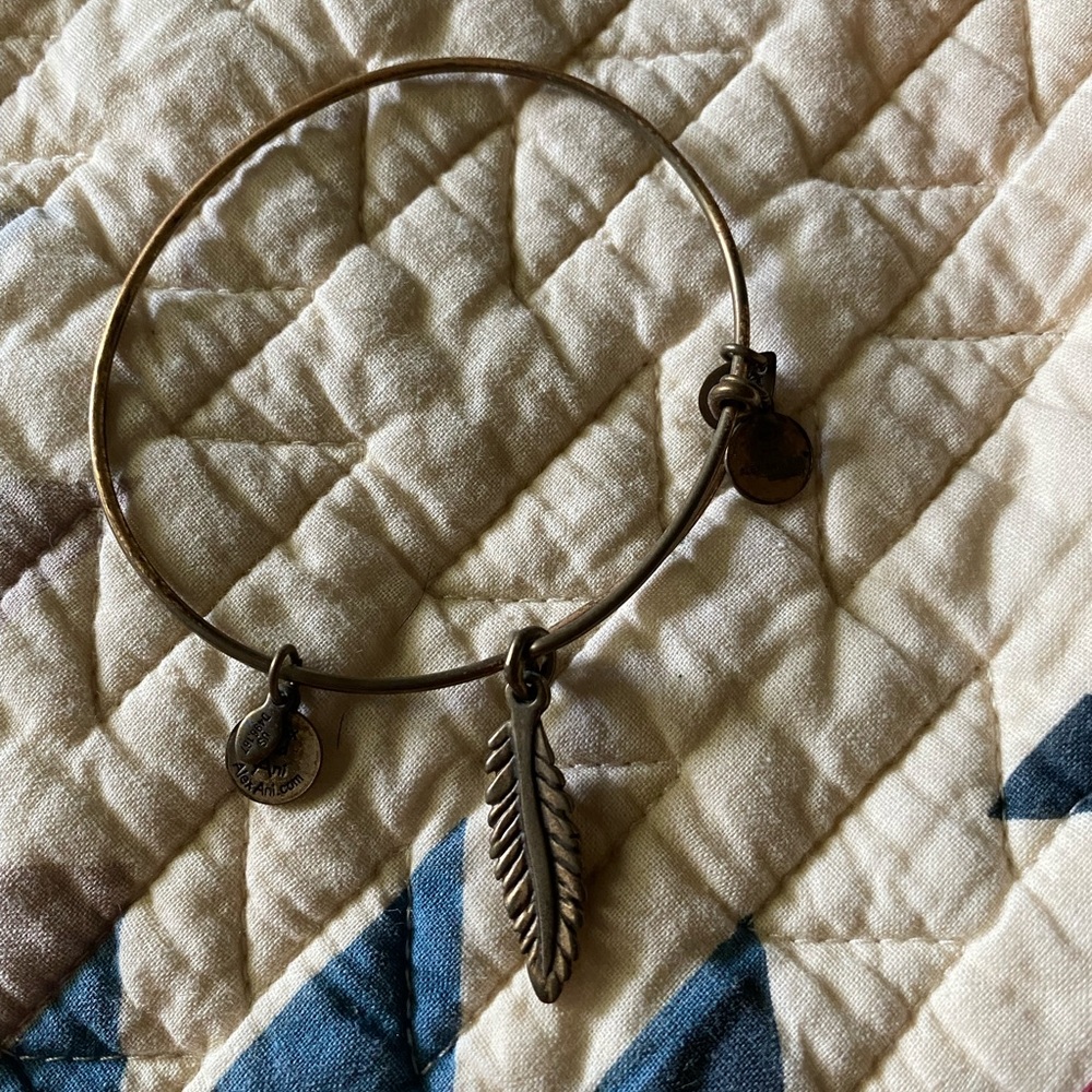 Alex and ani feather bronze